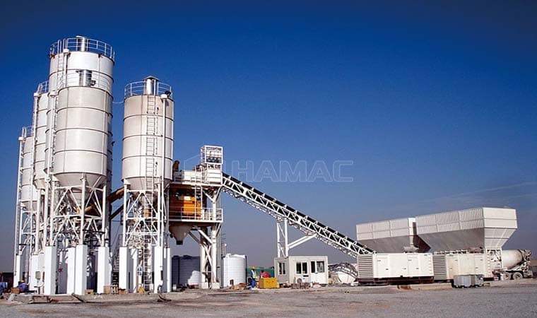 china stationary concrete batching plant manufacturers-HAMAC